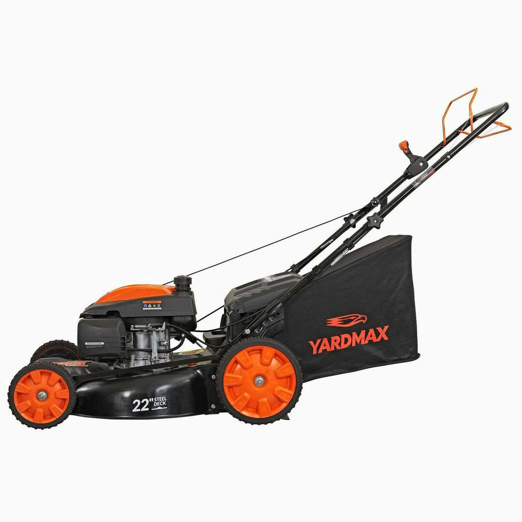 YG2860 22′′ 201cc 3-in-1 Gas Self-Propelled Lawn Mower with CVT and High Wheels