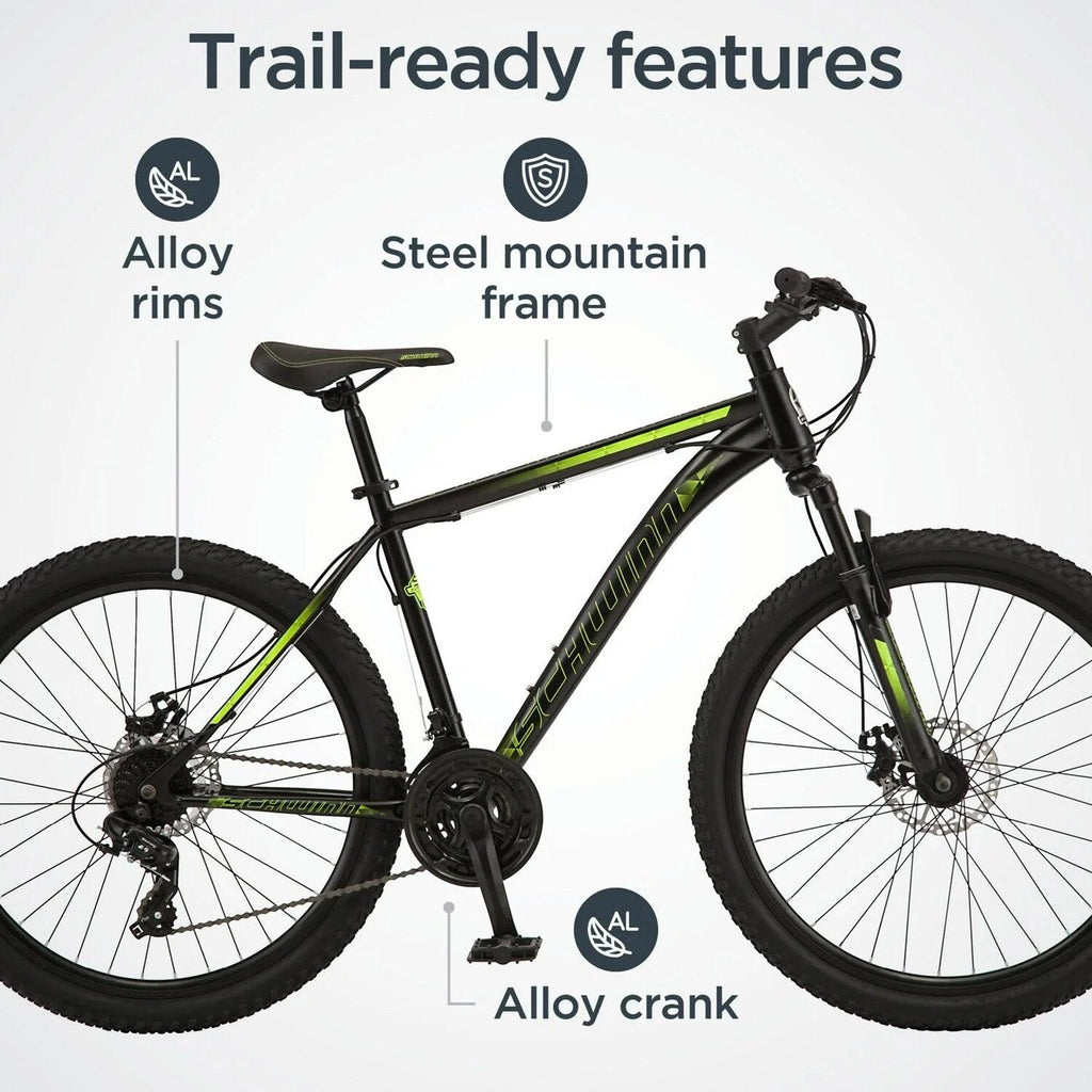 Schwinn Sidewinder Mountain Bike . 26-inch Wheels . 21 Speeds . Mens Style . Black