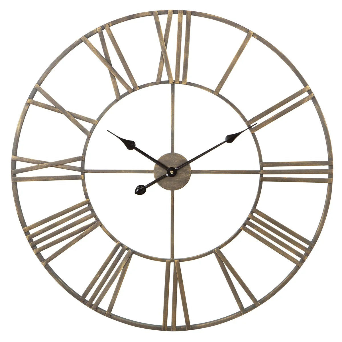 Round Metal Open-Frame Wall Clock