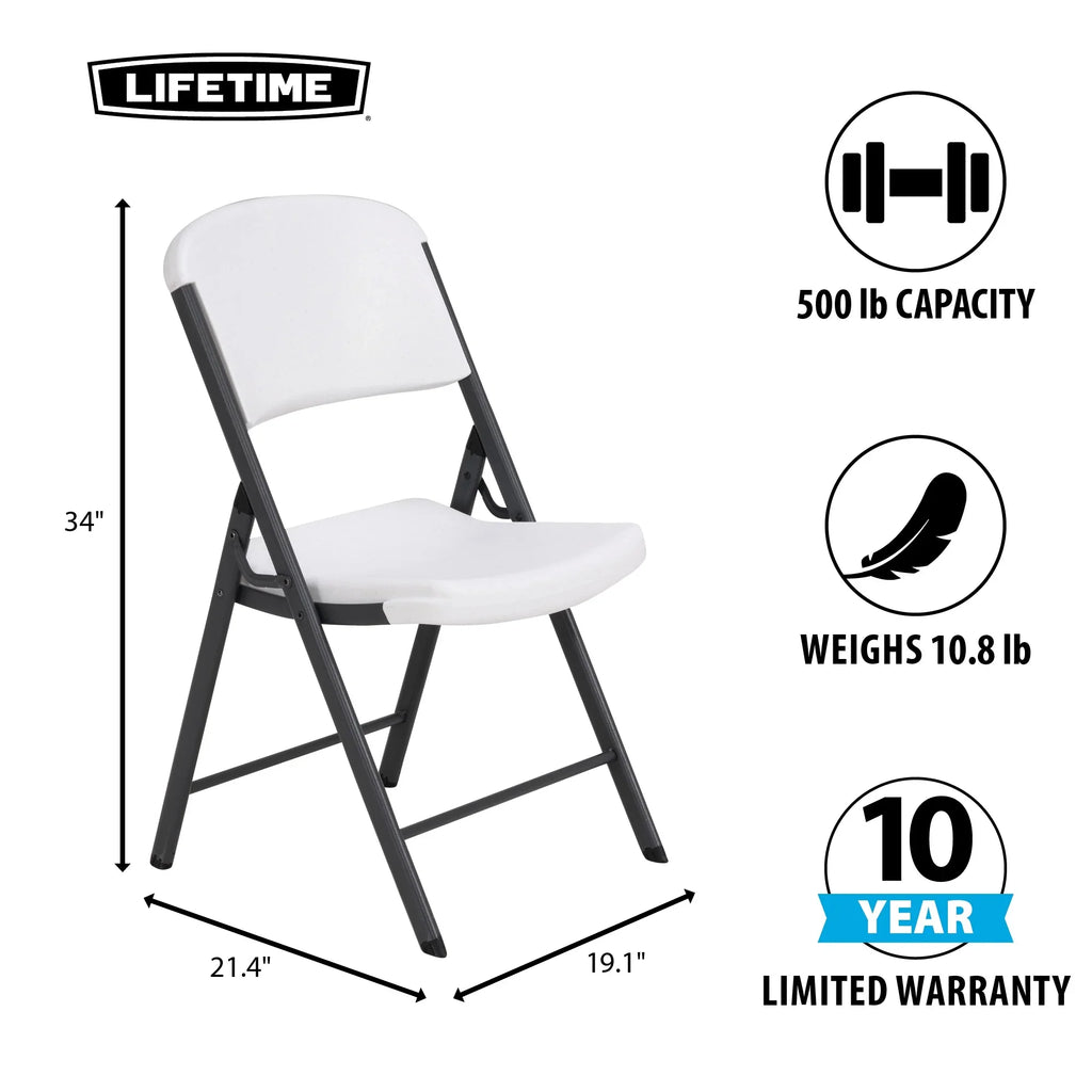 Lifetime Folding Table And Chair Set, 12 8-Foot Tables And 96 Chairs - Pack Of 108