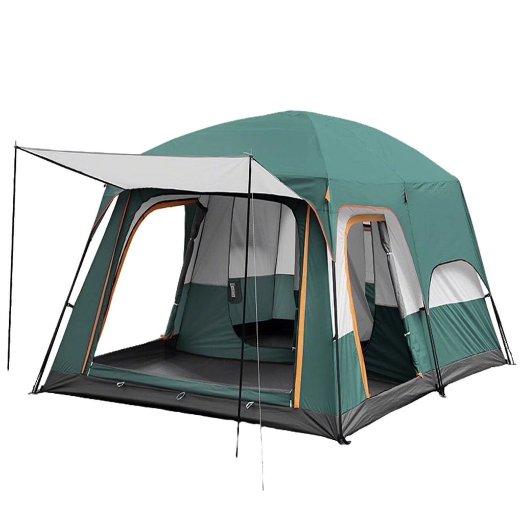 KFeng 12 Person Tents for Camping - 2Rooms 3Doors&amp;3Windows Mesh,Suitable for Outdoor/Picnic,Brown