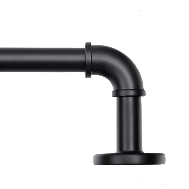 1 Inch Industrial Wrap-Around Curtain Rods, Matte Black, 28-48 in, 48-86 in, 86-120 in