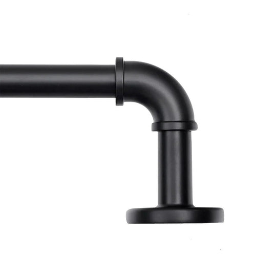 1 Inch Industrial Wrap-Around Curtain Rods, Matte Black, 28-48 in, 48-86 in, 86-120 in