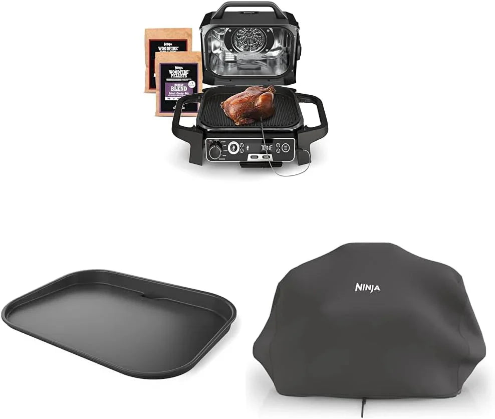 Ninja 7-in-1 Portable Electric Outdoor Grill And Smoker With Thermometer, Grey - OG751BRN