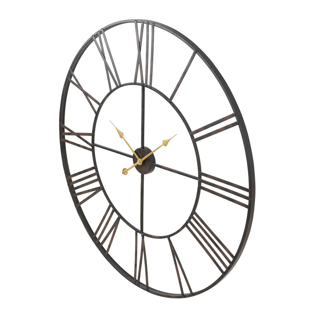 Round Metal Open-Frame Wall Clock