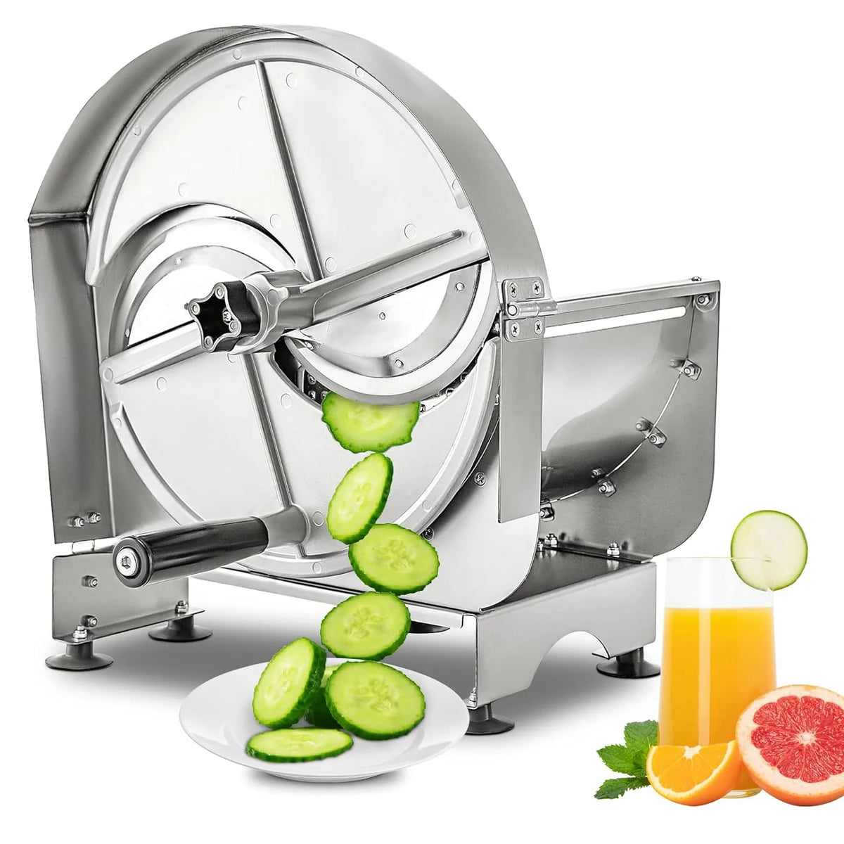 Stainless Steel Commercial Vegetable Slicer, Adjustable 0.2-12mm Thickness
