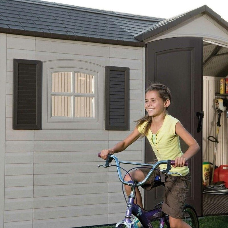 Side Entry 15 ft. W x 8 ft. D Plastic Storage Shed