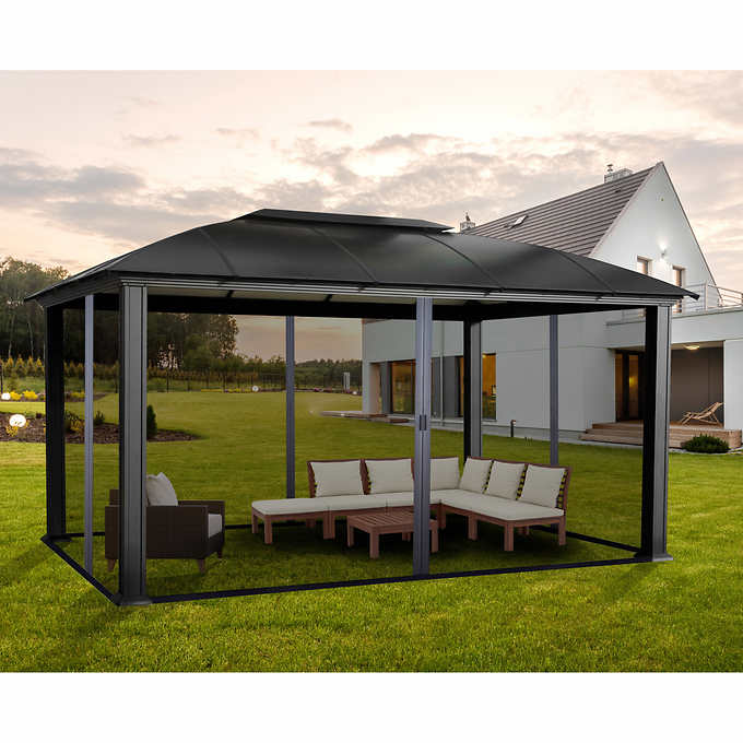 Paragon Siena Aluminum Screen Room Hard Top Gazebo