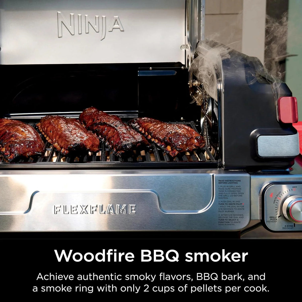 5-in-1 Electric and Propane 3-Burner Outdoor Grill and Smoker, Stainless Steel
