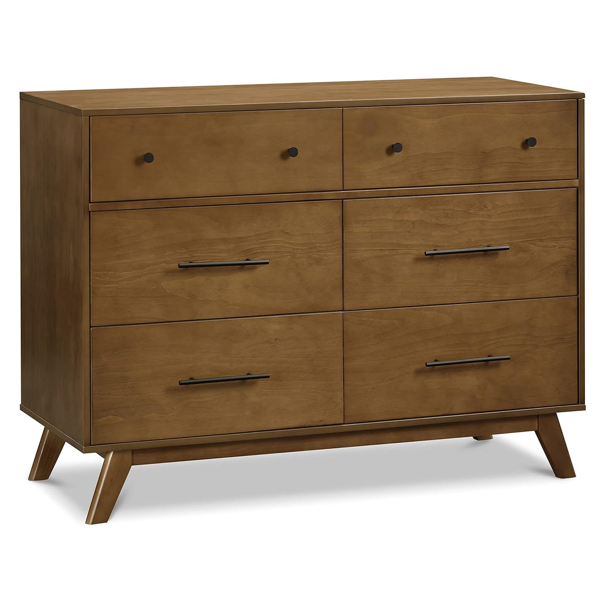 DaVinci Otto 6-Drawer Baby Dresser, Walnut, 45.75in D x 19in W x 34in H