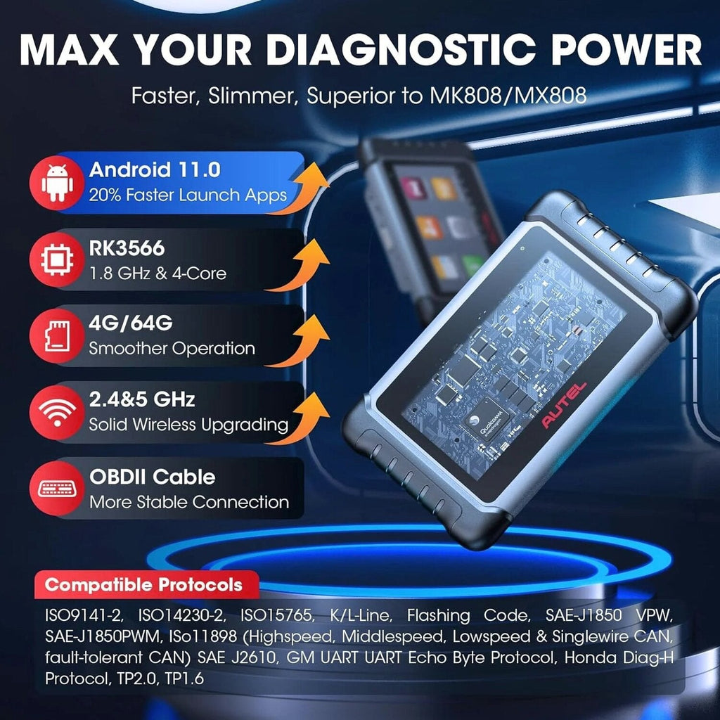 2024 Bidirectional Tool as MK808BT Pro MX808S M808Z, Function as MaxiCheck MX900, Active Test, All System Diagnose, Injector Coding.