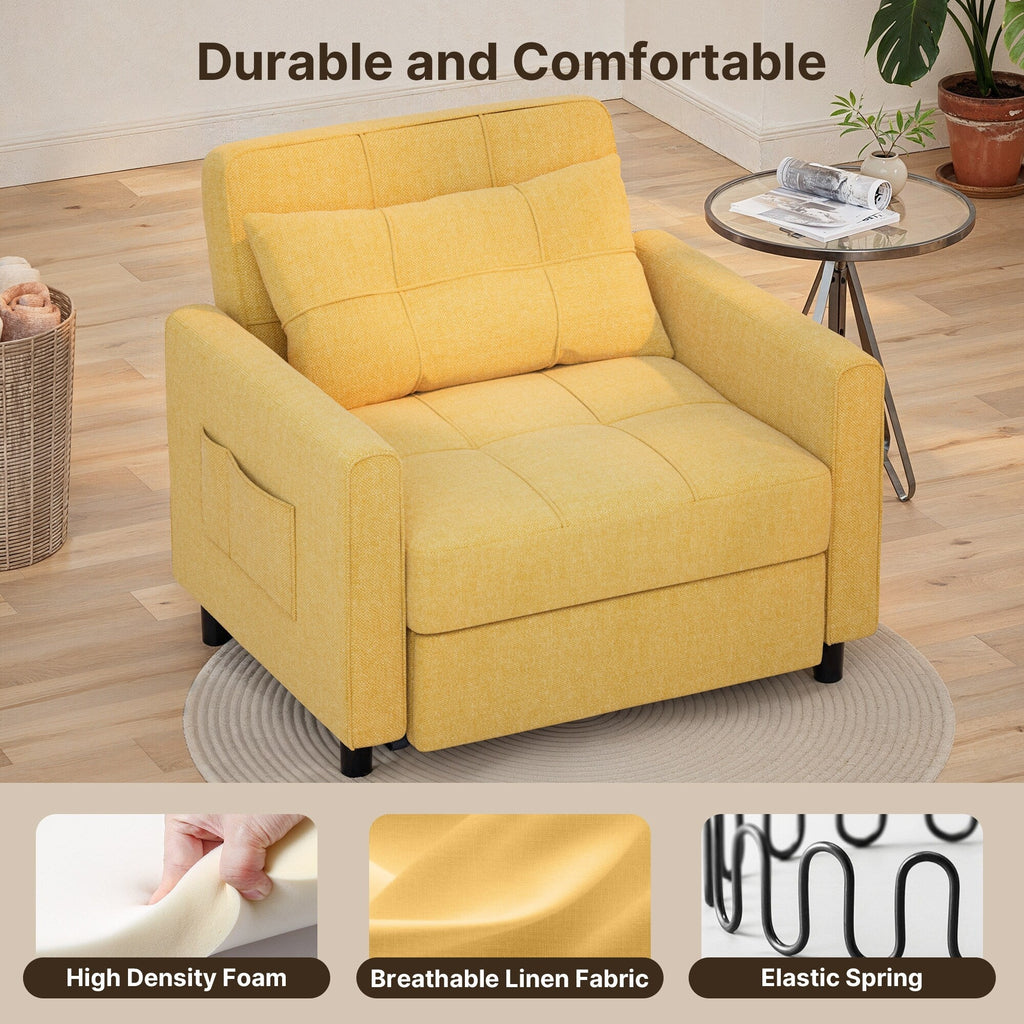 3-in-1 Adjustable Pull-Out Sleeper Sofa Bed With 330 Pounds Capacity