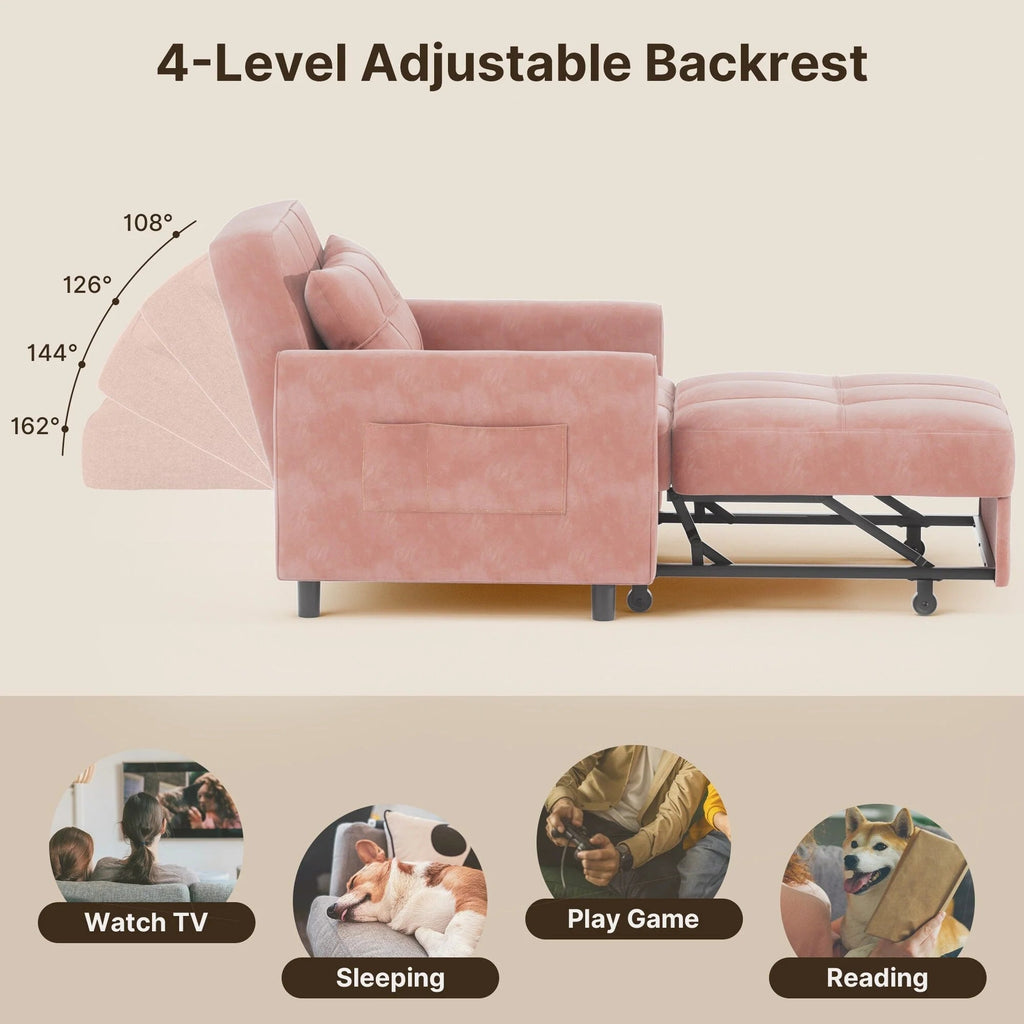 3-in-1 Adjustable Pull-Out Sleeper Sofa Bed With 330 Pounds Capacity