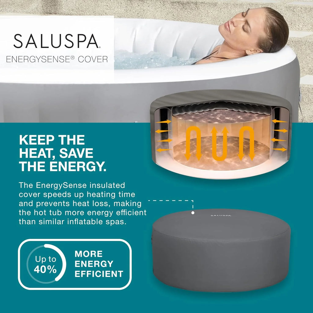 Bestway SaluSpa Miami Inflatable Hot Tub Spa, 71 x 26 in, 2-4 Person, Black - 60104E