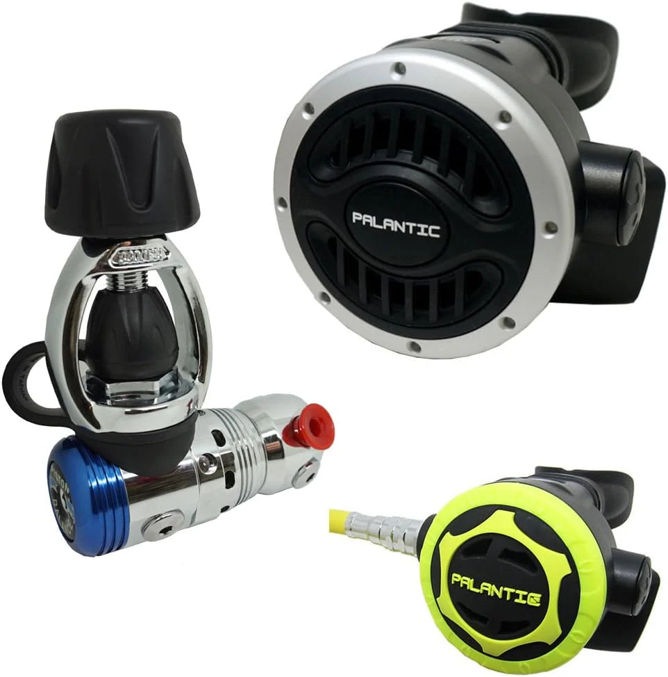 Palantic Scuba Diving Yoke Regulator & Octopus Combo With 27in Hose And 36in Yellow Octopus Hose - AS103