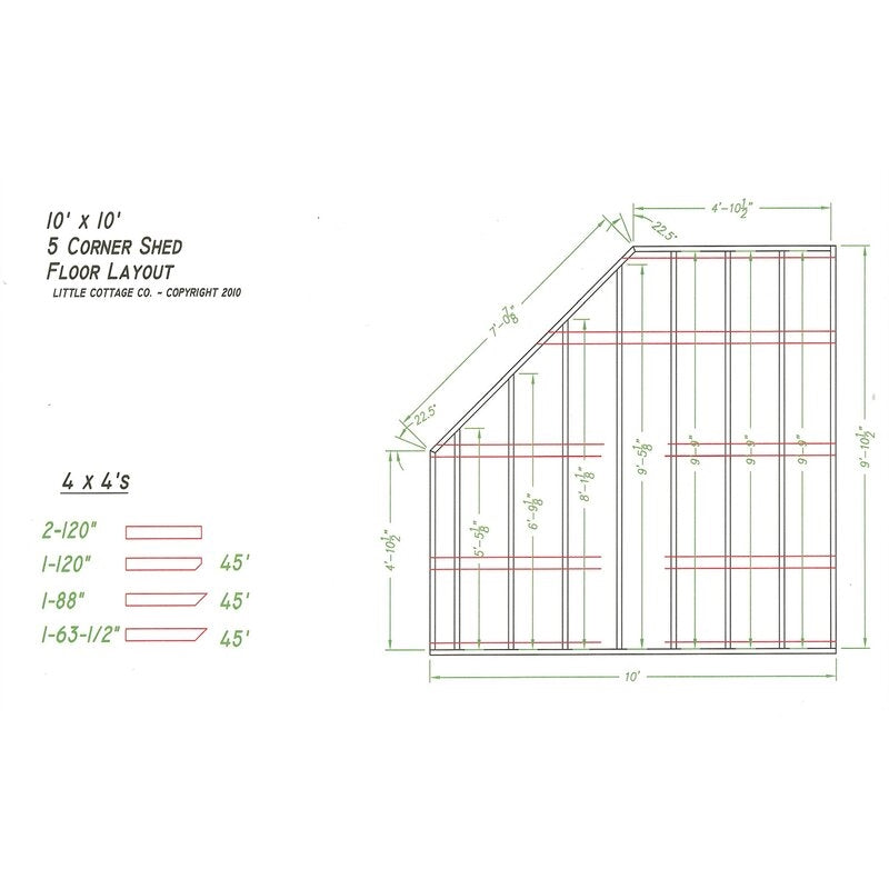 Wooden Storage Shed, 10-Ft. W x 10-Ft. D x 10-Ft. H, Primed Tan