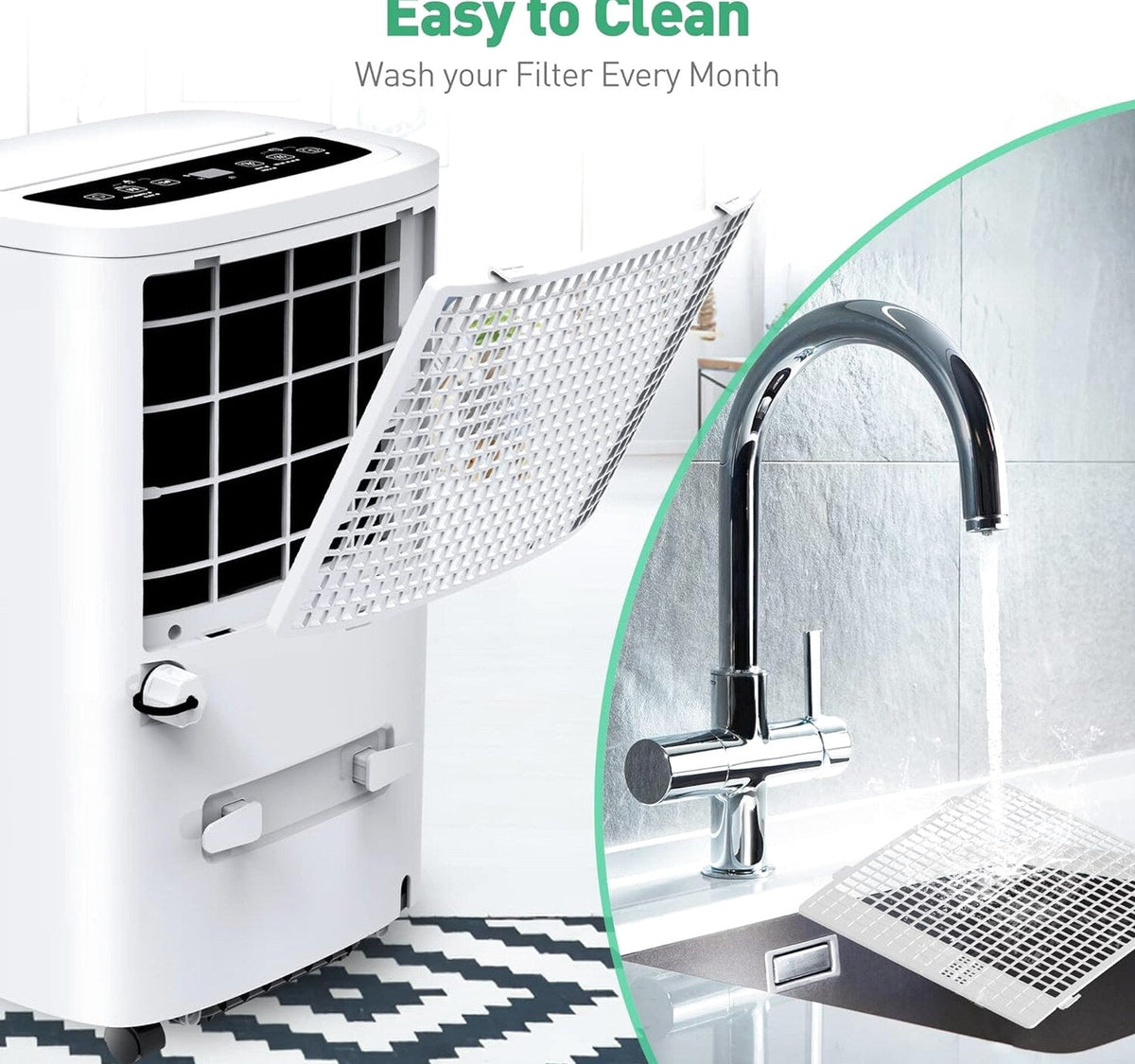 Portable Air Conditioners with Remote Control, 3-in-1 Free Standing Cooling AC Unit with Fan &amp; Dehumidifier, Cools Room up to 700 sq.ft, Smart/Sleep Mode,3 Speed,Auto Swing,24H Timer