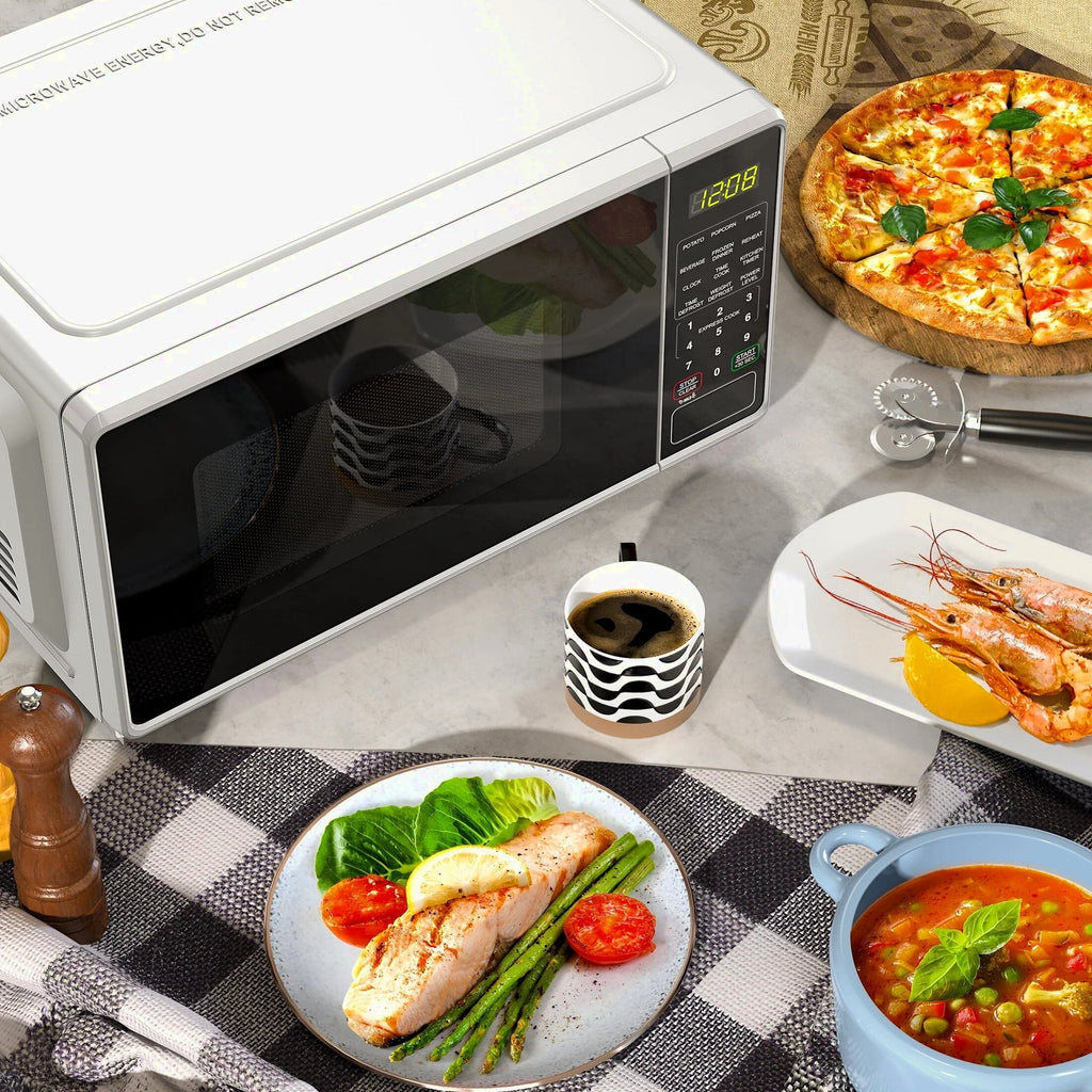 Mainstays 0.7 cu. ft. Countertop Microwave Oven, 700 Watts, White, New