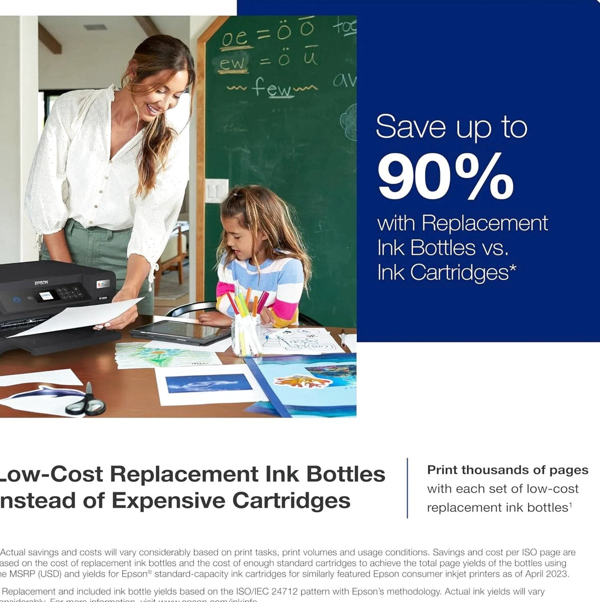 Epson EcoTank ET-4800 Wireless All-in-One Inkjet Printer, White – Cartridge-Free, Scanner, Copier, Fax, ADF, Ethernet, Home Office