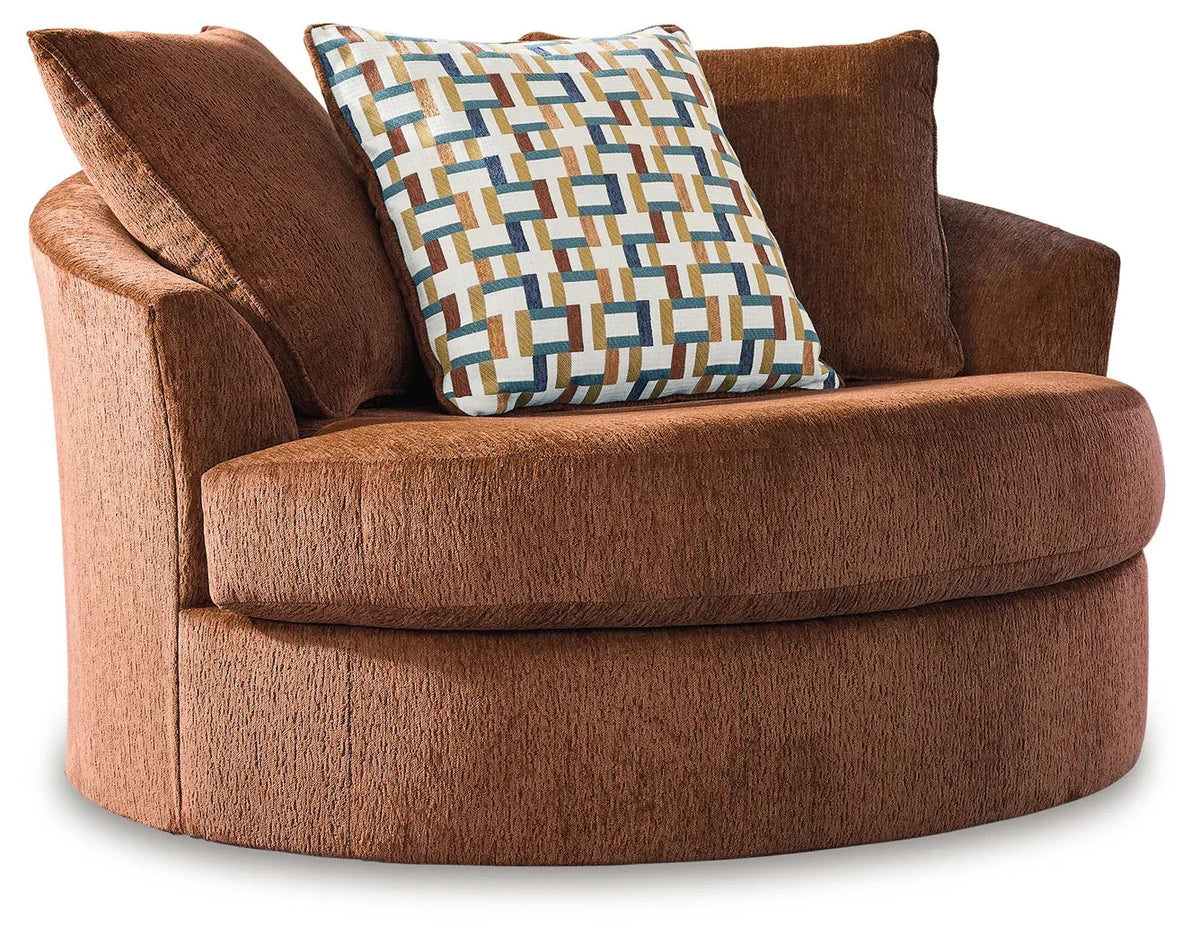 Ashley Furniture Oversized Swivel Accent Chair, 56in W x 35in H x 55in D