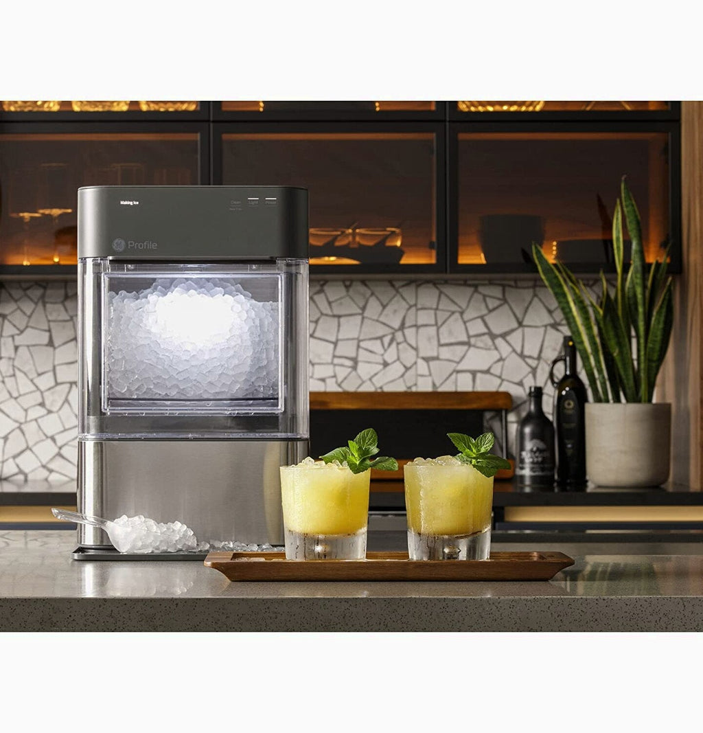 GE Profile Opal 2.0 | Countertop Nugget Ice Maker | Ice Machine with WiFi Connectivity | Smart Home Kitchen Essentials | Black Stainless