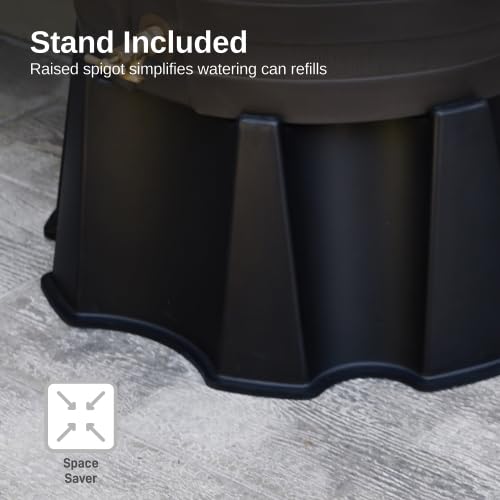 50 Gallon Rain Barrel With Brass Spigot And Flat-Back Design