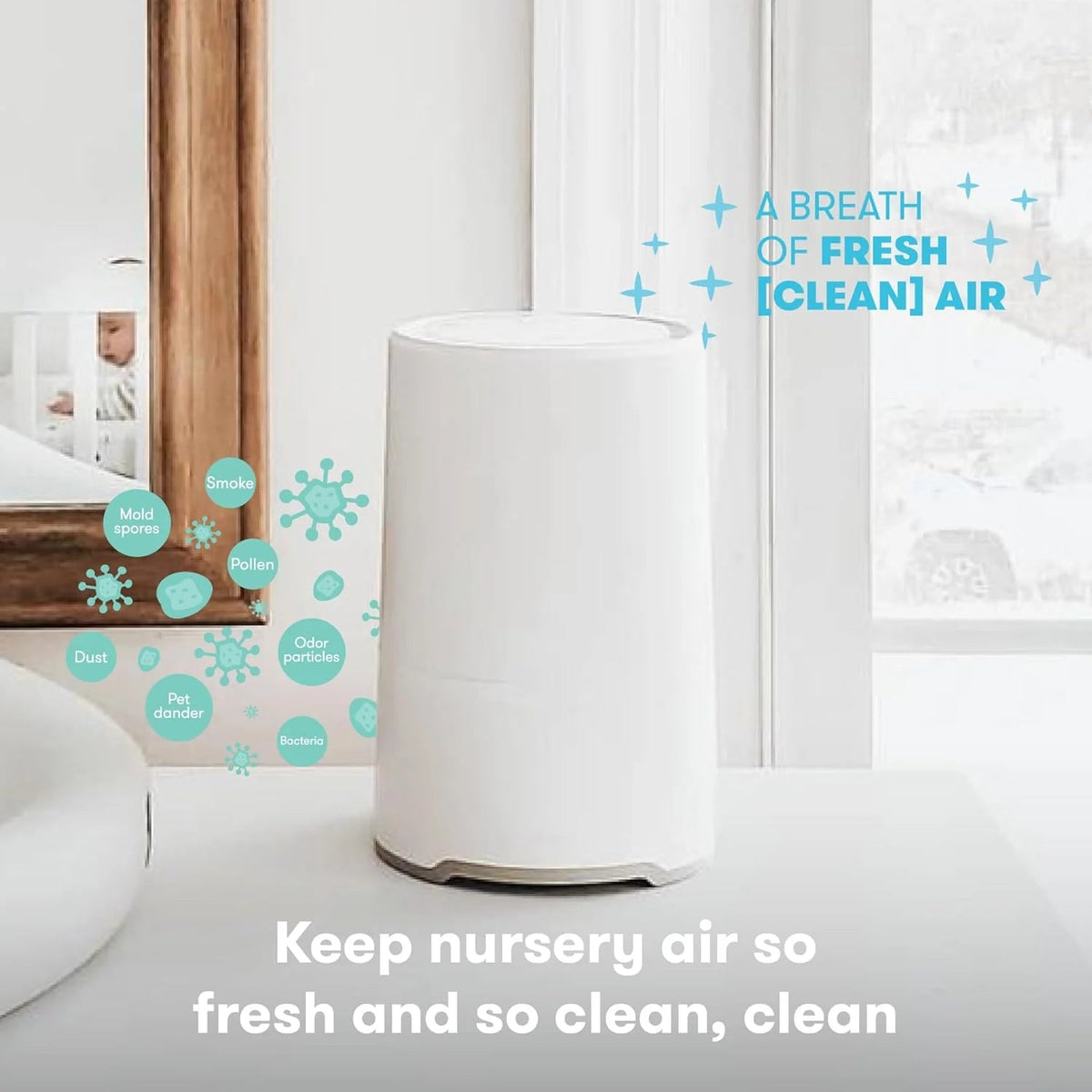 3-in-1 Baby Air Purifier With Sound Machine, HEPA Filter And Nightlight