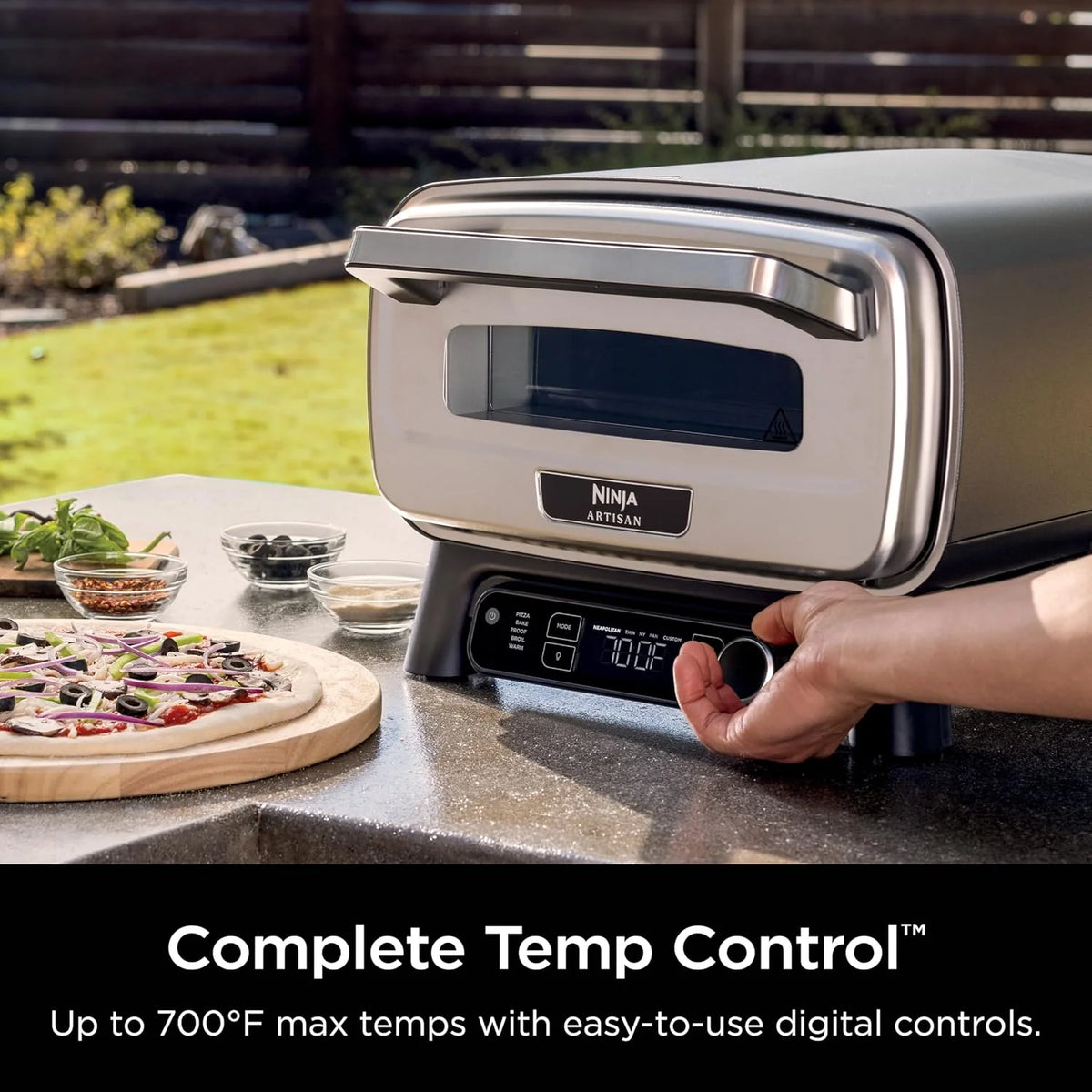 Ninja Artisan Outdoor Pizza Oven, 12-inch, Electric Heat, 700F Max Temperature - MO201