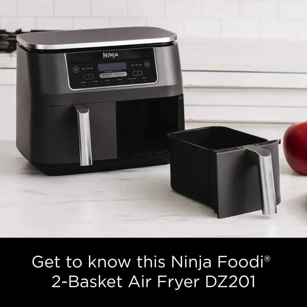 Ninja Foodi 10 QT 6-in-1 DualZone Smart XL Air Fryer, 2 Independent 5 QT Baskets, Grey - DZ550