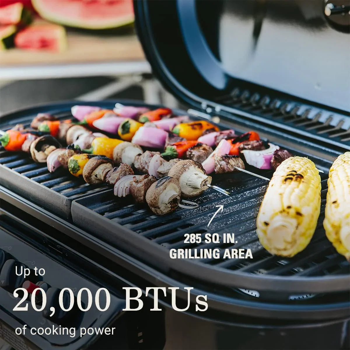 RoadTrip 285 Portable Stand-Up Propane Grill - 3 Adjustable Burners