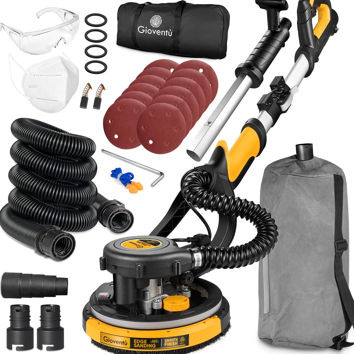 Giovent Electric Drywall Sander with Vacuum for Popcorn Ceiling