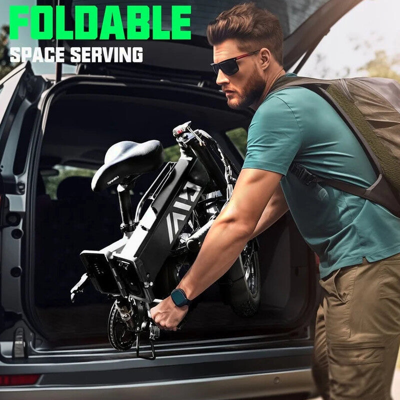 TST Electric Bike 4.0 Fat Tire Foldable Ebike 48V 13Ah Battery 750W Electric Commuter Bicycle with LCD 20" One-Step Folding Electric City Bike for Men Women Black