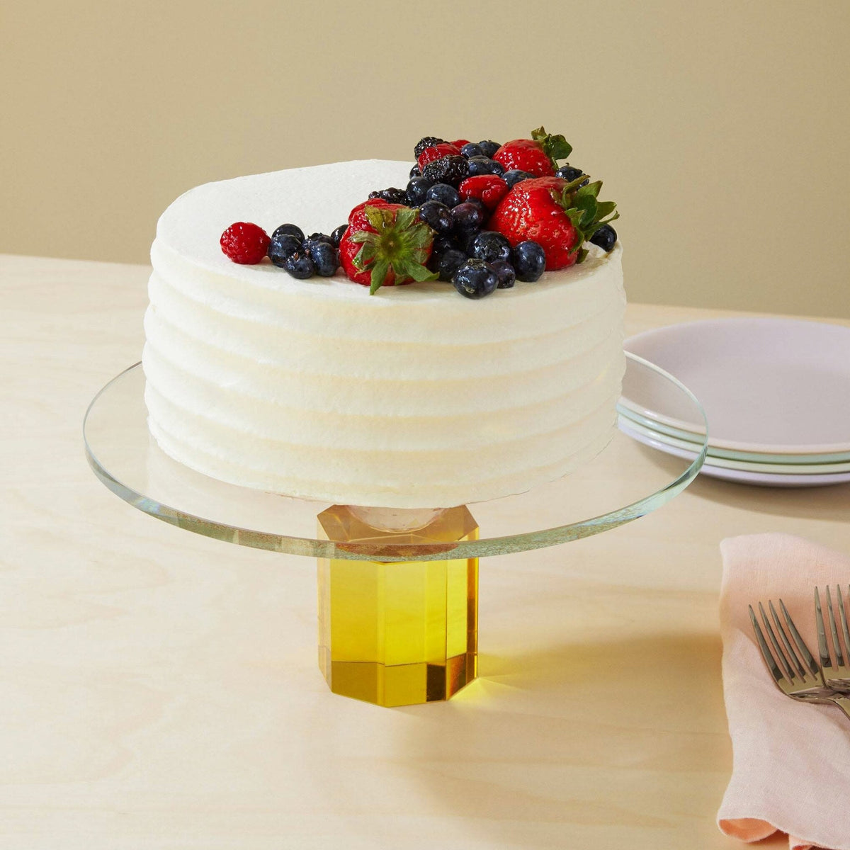 Faceted Crystal Cake Stand