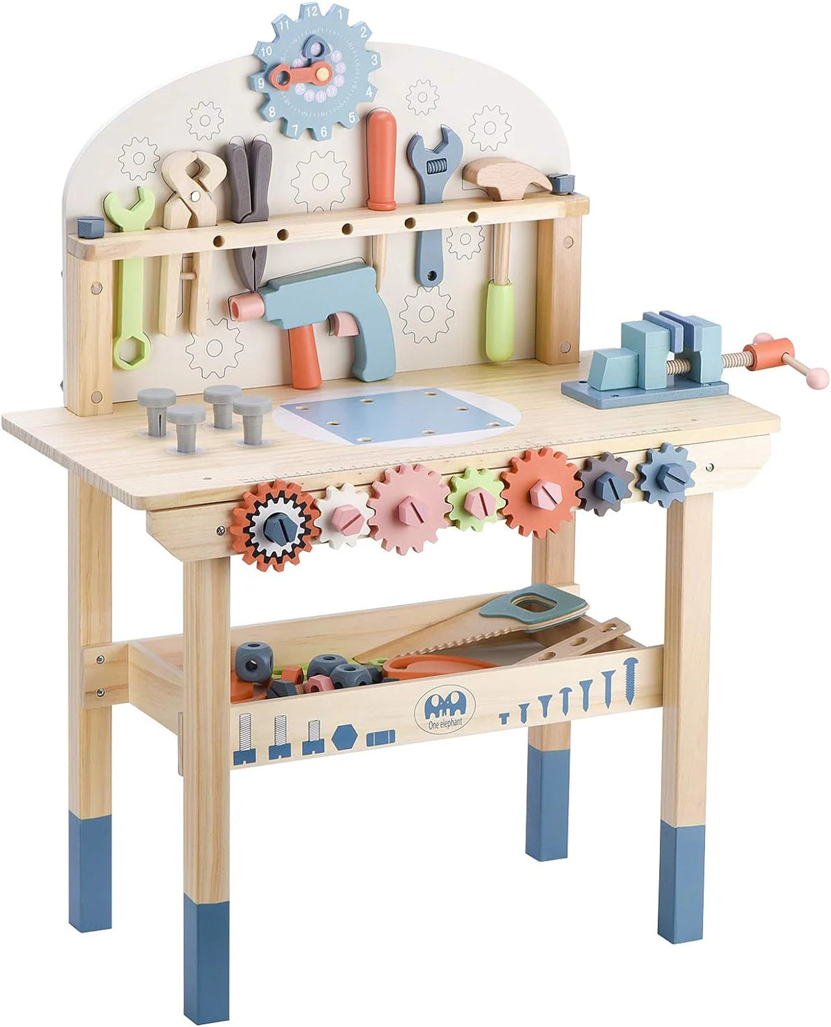 Toywoo Children's Wooden Tool Workbench With Tool Set, 23.5 x 11.7 x 31.3 in - WQSJ-ETXLT-SBN01