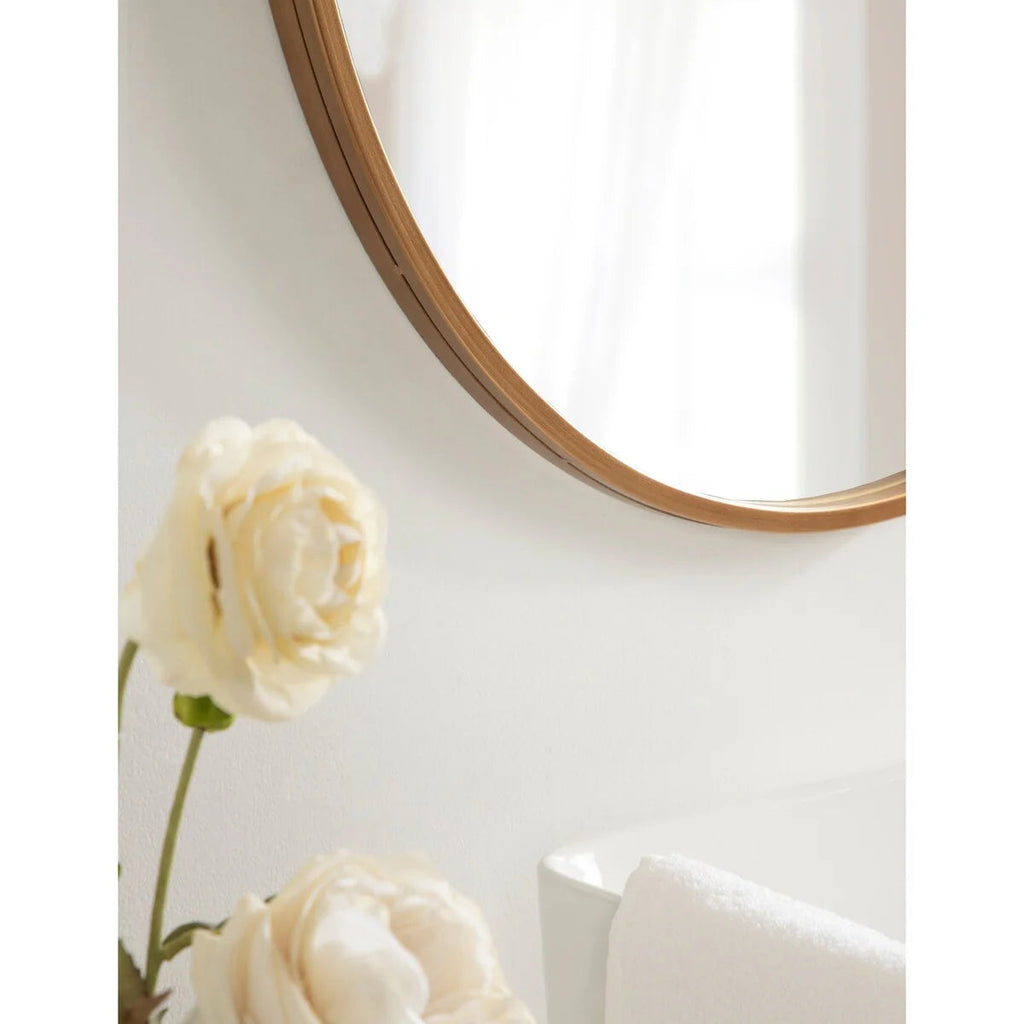 Modern Round Wall Mirror With Decorative Metal Frame