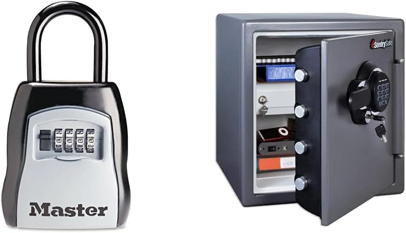 Master Lock Key Lock Box Bundle With SentrySafe Fireproof Waterproof Safe, 1.23 Cubic Feet