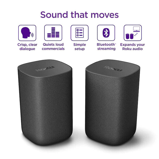 Roku 6.1-in 80-Watt Set of 2 Smart Indoor Portable Speaker
