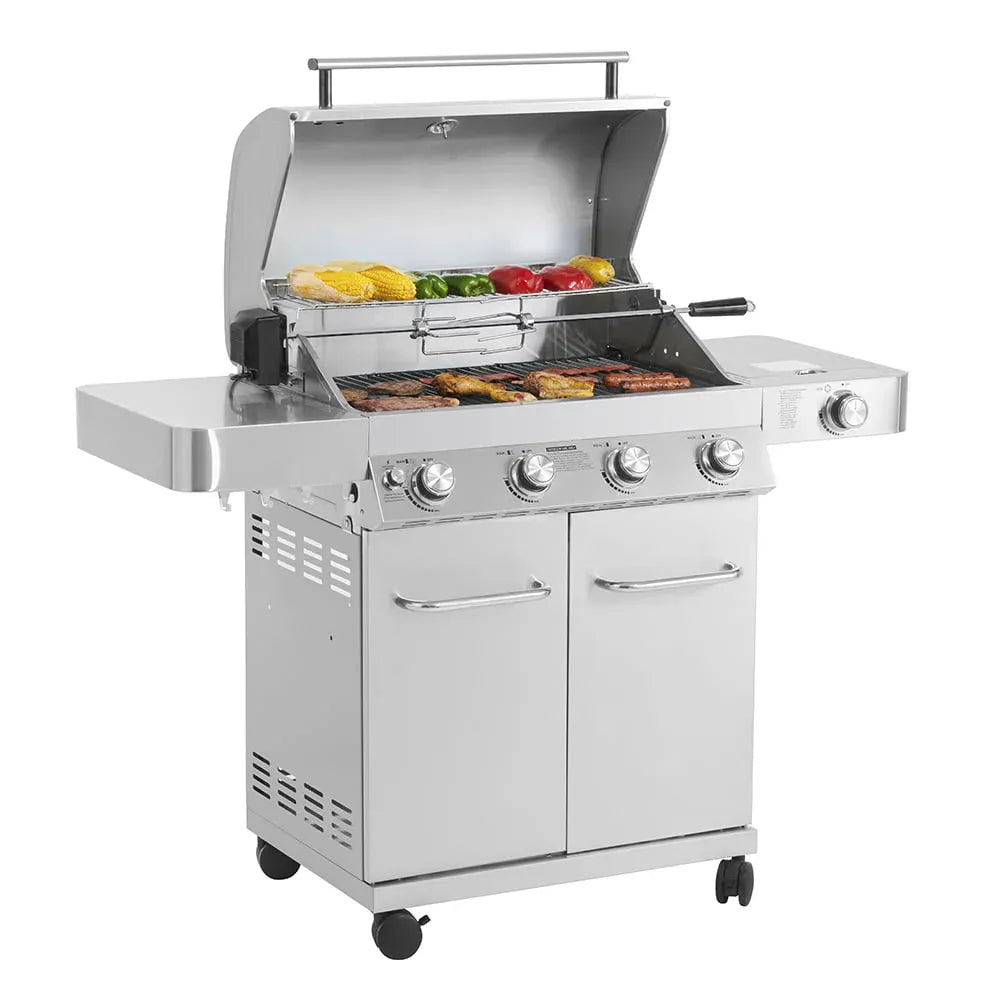 Monument Grills Stainless Steel 4 Burner Propane Gas Grill With Rotisserie - 17842