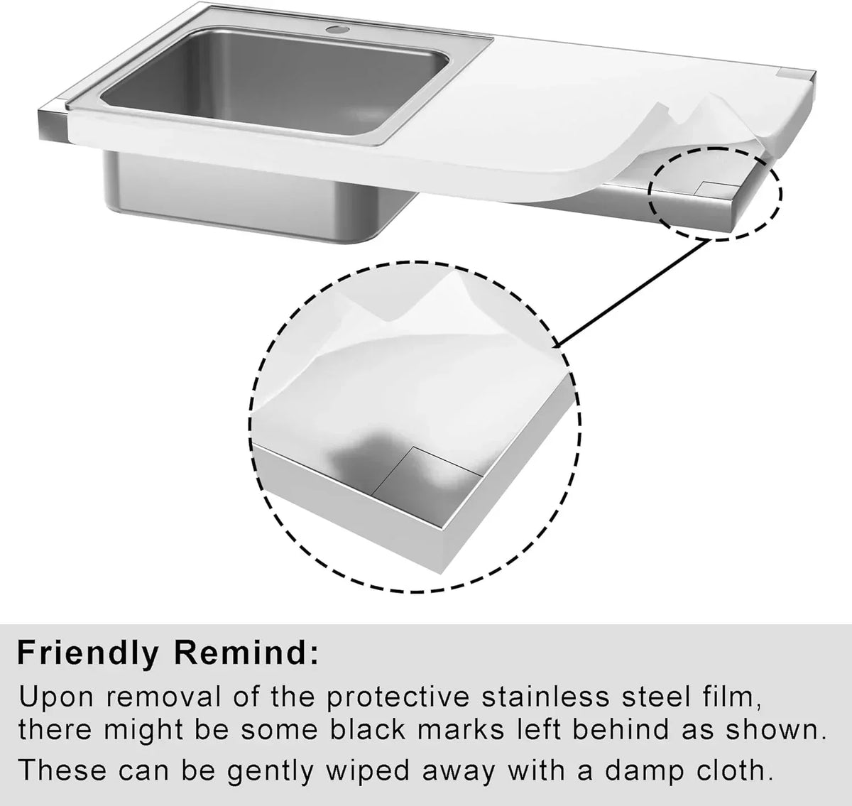 Outdoor Grill Table With Stainless Steel Sink, 16.1 x 14.2 x 5.9 Inch - Metal Grill Cart Kitchen Island