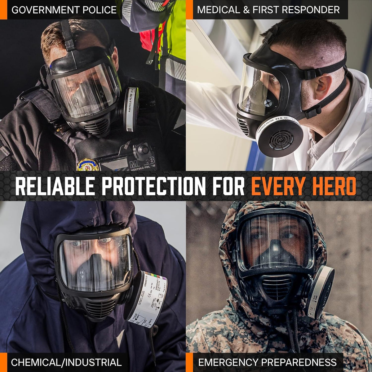 MIRA SAFETY CM-6M CBRN Full Face Gas Mask With Drinking System - CM-6M