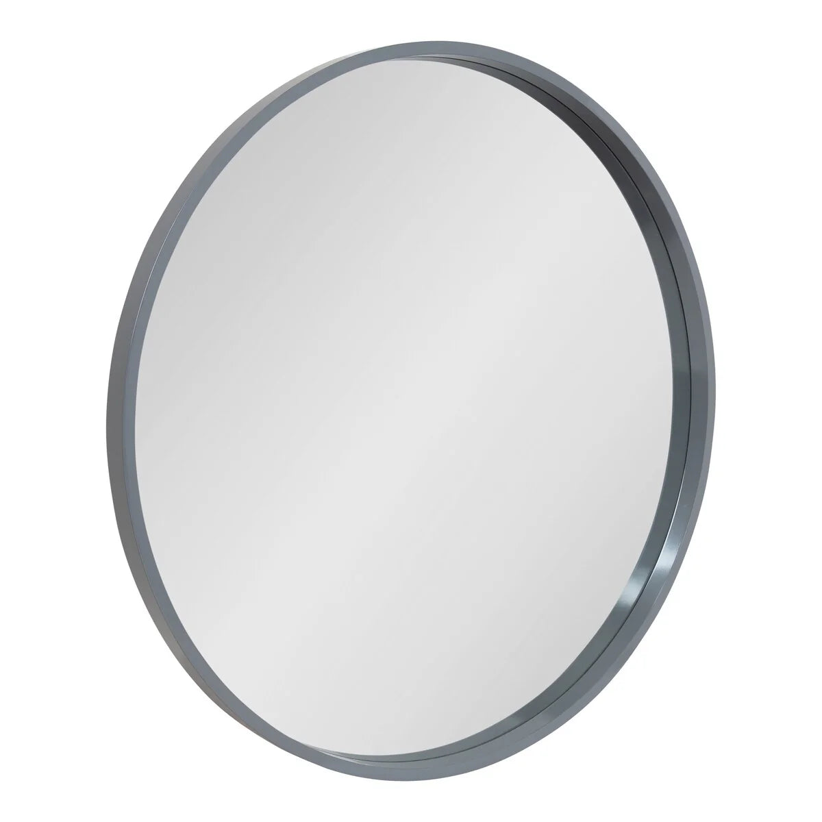 Round Wood Accent Wall Mirror With Modern Decorative Wooden Frame
