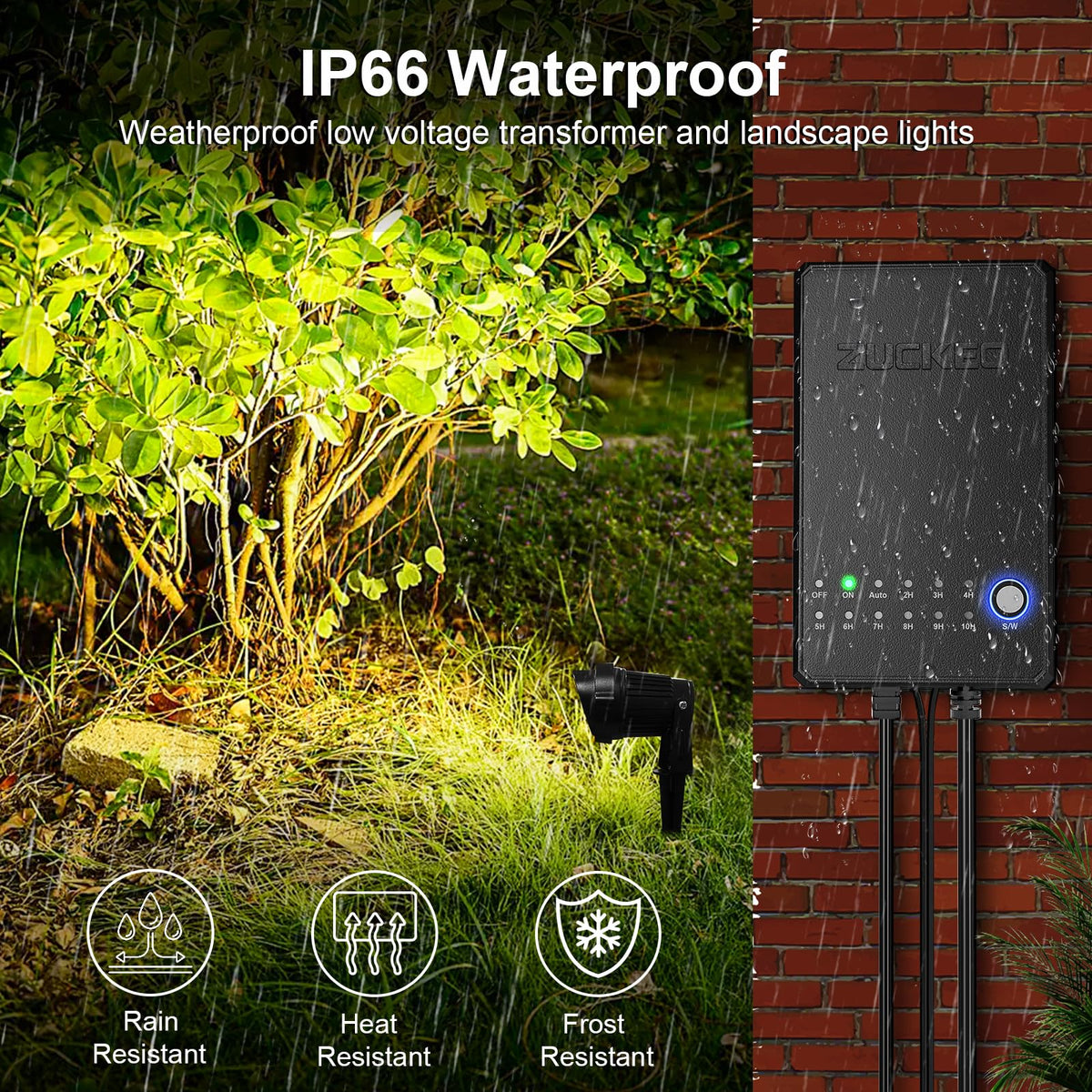 8 Pack 5W LED Low Voltage Landscape Spotlight Kit, 3000K Warm White - 60W Transformer