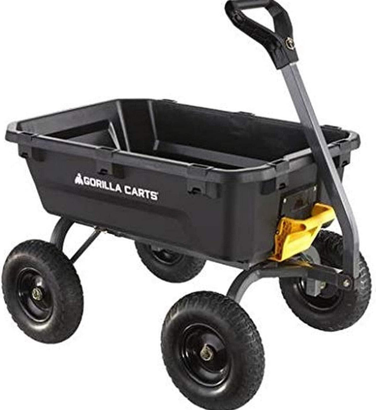 Gorilla Carts 7GCG-NF 7 Cu. Ft. Heavy-Duty Poly Garden Dump Cart with No-Flat Tires Black ( Exclusive)
