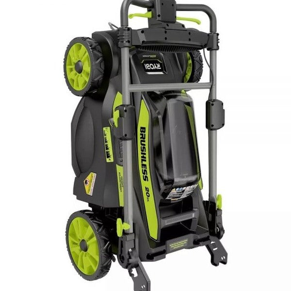 40V Brushless 20 in. Walk Behind Self Propelled Mower String Trimmer Leaf Blower with (2) Batteries and (2) Chargers