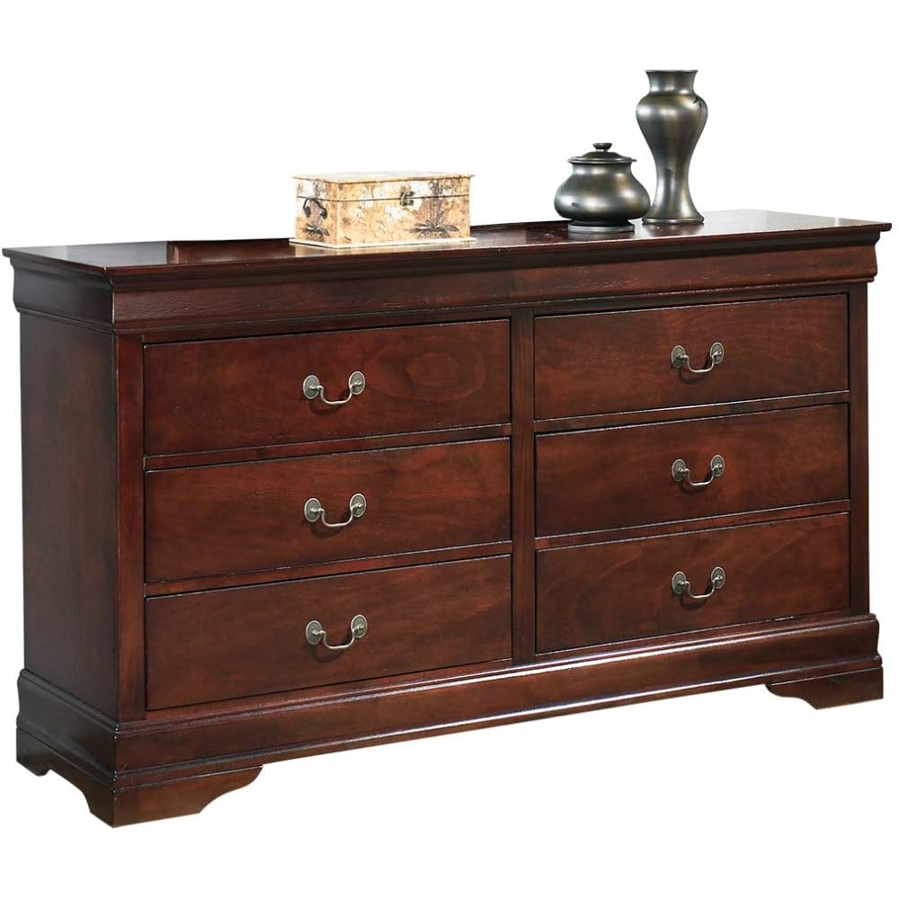 Signature Design by Ashley Traditional 6 Drawer Dresser, Dark Brown - Alisdair