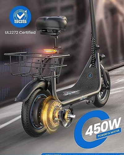 URBANMAX C1 Electric Scooter with Seat, 450W Powerful Motor up to 22 Miles Range