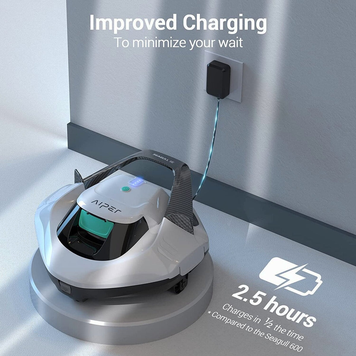 Cordless Robotic Pool Cleaner, Pool Vacuum with Dual-Drive Motors