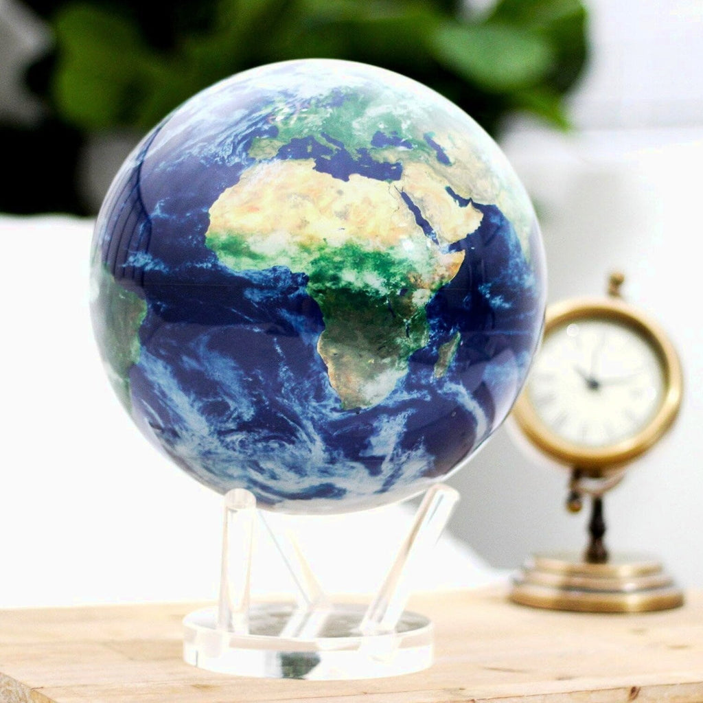 MOVA 4.5" Self-Rotating Globe Earth with Clouds, Light Powered