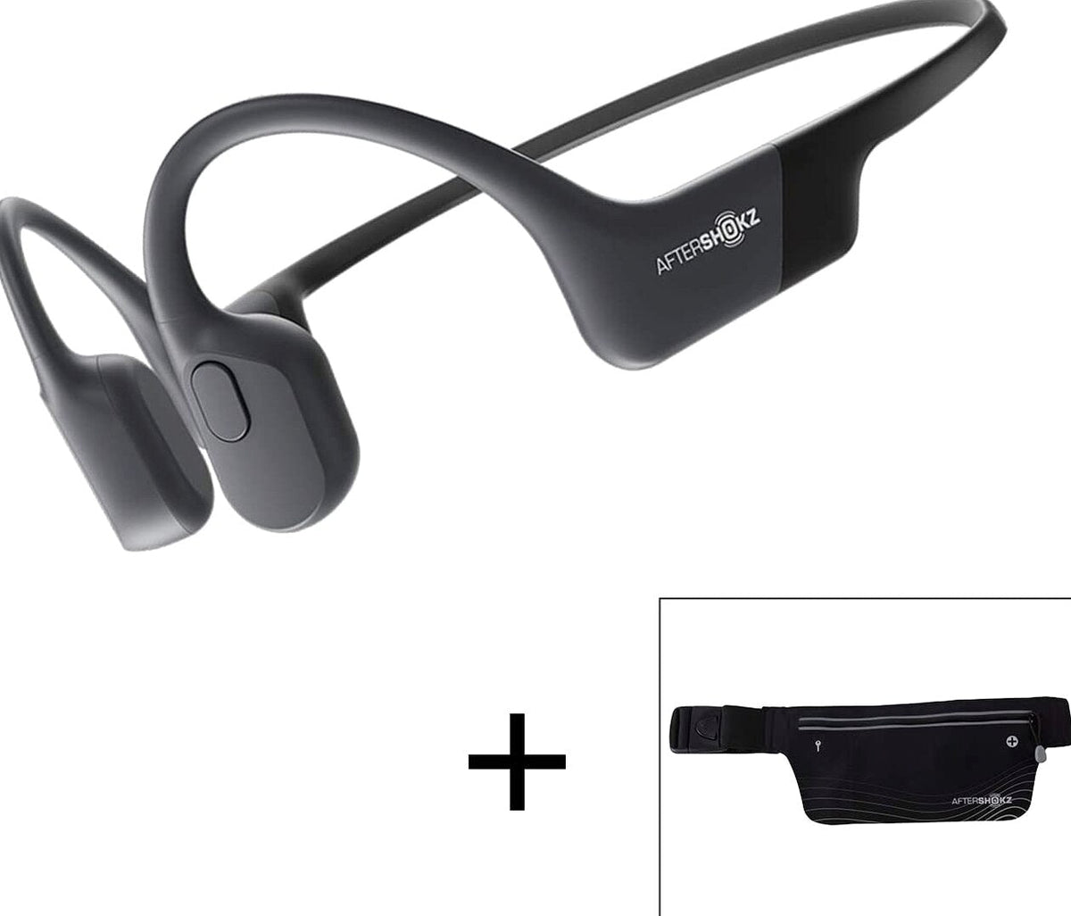 AfterShokz Aeropex Open-Ear Wireless Bone Conduction Headphones with Sport Belt Cosmic Black 2.3