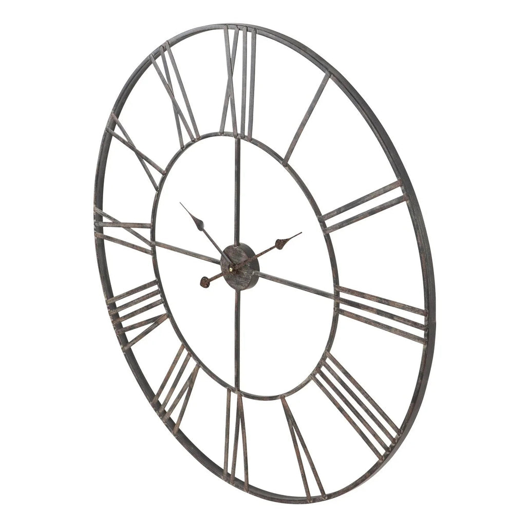Round Metal Open-Frame Wall Clock